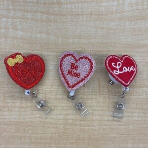 Heart Shaped Badge Reels with Love Messages